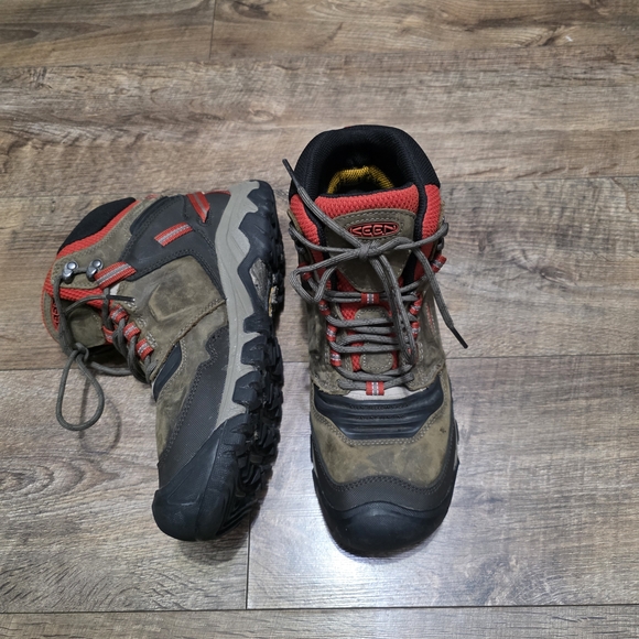 KEEN Men\'s Brown and Red Hiking Boots Size 10 main image 5